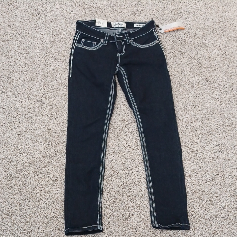 Daytrip Dark Blue Wash Denim With Contrast Stitch Skinny Jeans Size 25
